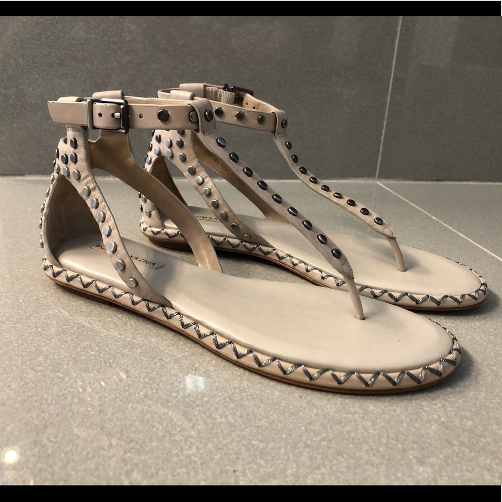 BCBG Macall Grommet Flat T-Strap Sandal
